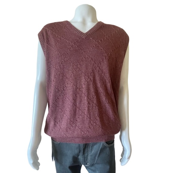 Callaway Golf Marled Burgundy Silk Blend Sleeveless Sweater Vest Men’s X Large - Picture 1 of 4